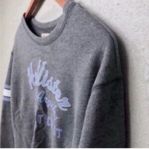 Hollister Crop Graphic Sweatshirt Gray Logo